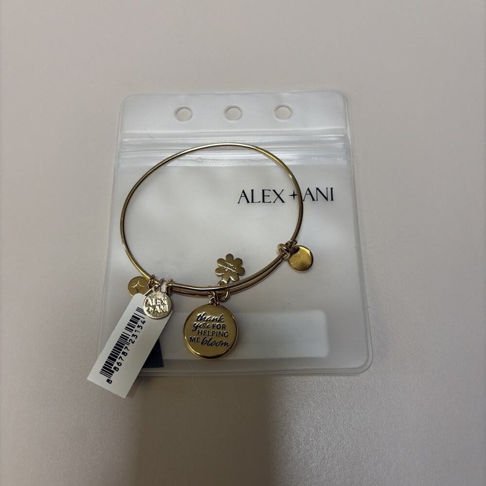Alexi &Ani Thank You For helping Me Bloom Bangle Charm Bracelet Teacher Gift NWT